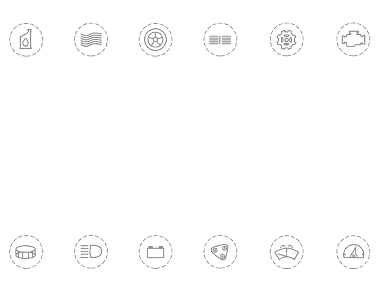 Drive-thru Oil Change cars icons outlines