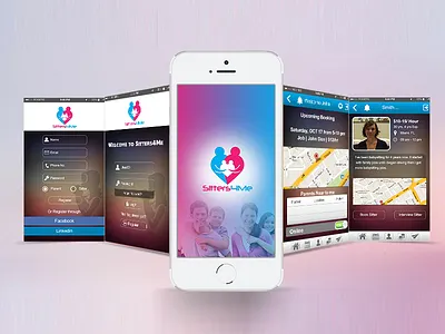 Sitter4me App 2d 3d animation child love google gps graphics ios kids map parent social app uber