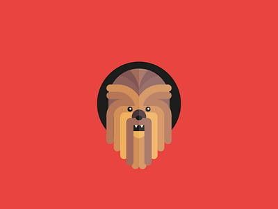 Chewbacca chewbacca flat icon illustration illustrator star starwars vector wars