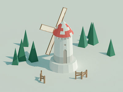 Fan art (alto's adventure) elements 3d 3d modeling alto assets blender colorful game isometric low poly model snow windmill