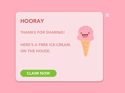 Pop-Up - DailyUI - 016 016 dailyui icecream pop up ui ux voucher