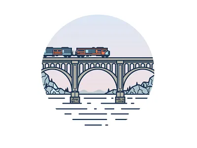 Traindridge bridge illustration train vector