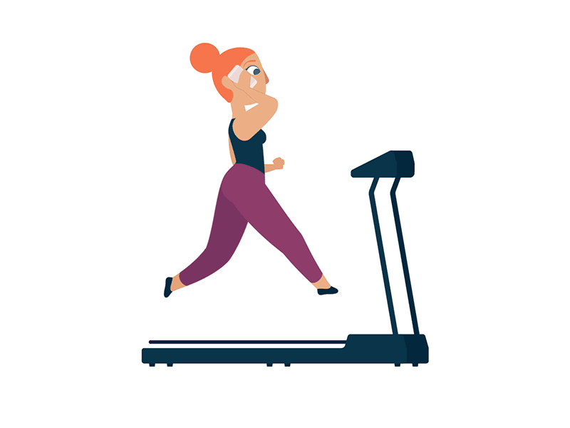 Treadmill 2d after animation cellphone character character animation design duik effects illustrations motion rig runner running