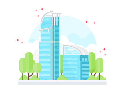 Nina Tower background buildings development flat illustration highrise nina tower skyscrapper vector