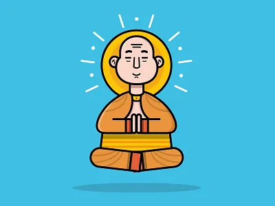 Buddha buda buddha color dribbble faith inspiration invites minimal vector wip