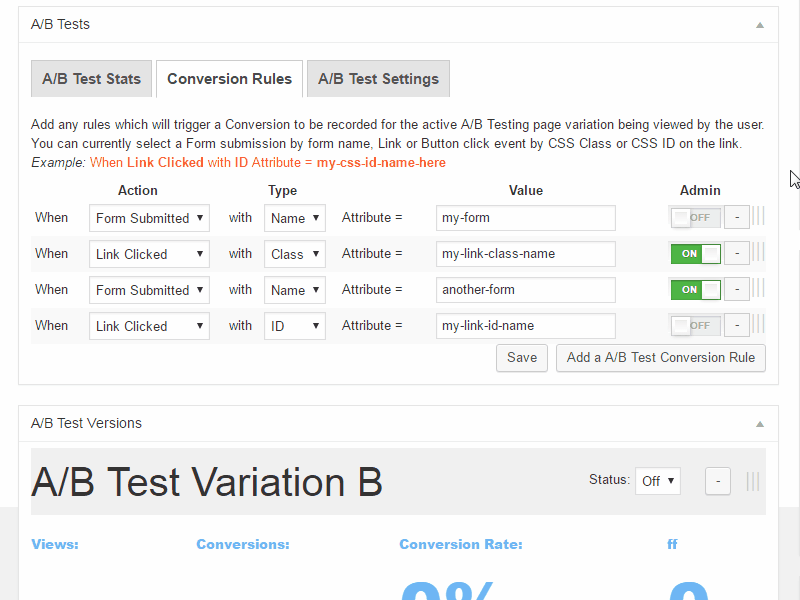 WordPress Repeatable Metabox Rows for A/B Testing Plugin ab test checkbox dialog metabox modal sortable switch tabs toggle ui ux wordpress