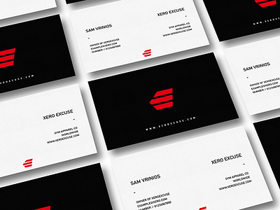 Xero Excuse Business Cards brand mark branding design graphic design icon logo logo mark logomark rebrand style guide symbol