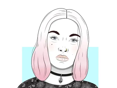 Portraits black female girl illustration invites minimal portrait vector watercolor wip