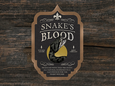 Snakes Blood label texture vintage