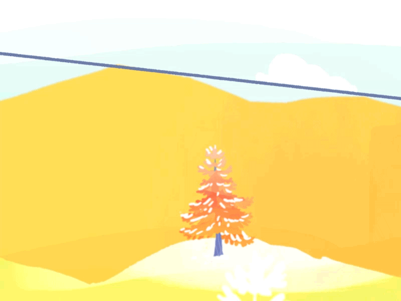 Odaya - Zipe-line with Lümi 2d after effects animation color dyeos gif illustration lumi odaya zipe line