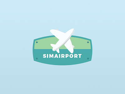 Simairport Logo airplane branding green logo plane plate retro