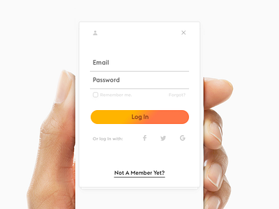 Another Peeeeeeek. hand ios iphone login register signup web