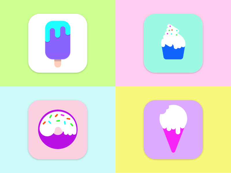 Sweet Dessert animation cup cake design dessert donuts gif ice cream icon sweet