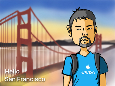 Hello San Francisco apple billyqiu cartoon illustration san francisco sf wwdc