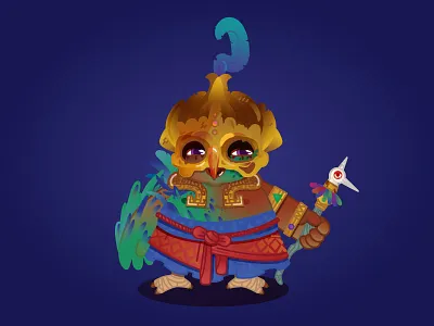 Mage feather bird characterdesign gamedesign illustration mage magic monk owl priest werebird