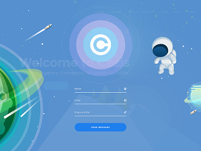 Contact Form for Cesis PSD Template ai blue contact contact design contact form flat green illustrator sky space ui contact ui design