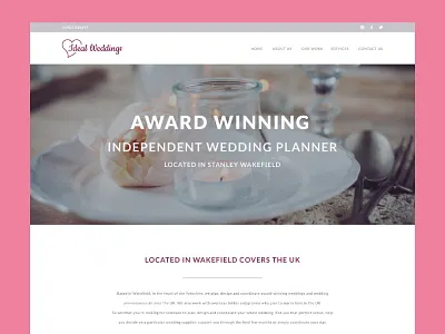 Independent Wedding Planner design graphic icon pink planner tech ui user ux web website wedding