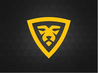 ATHLTE Logo Design apparel athlete cat gold lion shield sports yellow