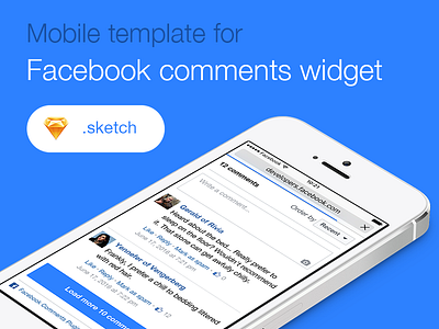 Facebook Comments Mobile Widget blog comments comments facebook comments freebie mobile sketch sketchapp template ui