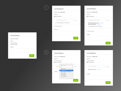 Send Report Flow (Modal) lead modal report reporting search send