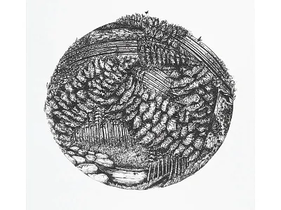 Forest Illustration design forest illustration ink micron pen