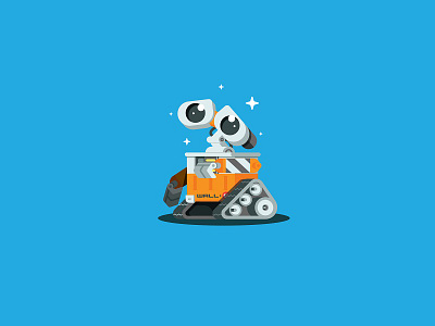 Wall-e cartoon droid icon illustration movie robot wall e