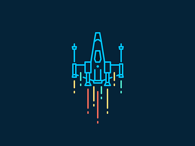 X-Wing fast fly icon iconography illustration neon outline spaceship star wars wings xwing