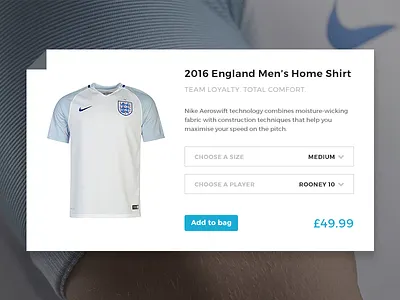 Football Shirt Product Card card clean commerce football product shop store ui