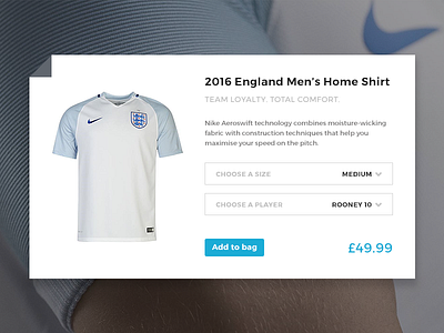 Football Shirt Product Card card clean commerce football product shop store ui