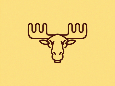 Moose animal line logo moose symbol