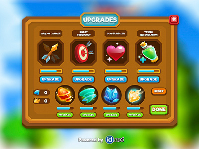 Castle Defender shop arrow bar button castle game gui heart icon shop spell target ui