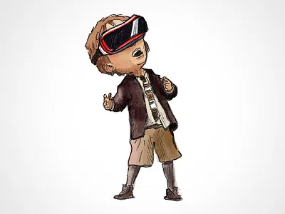 VR_kid headset illustration sketch vr