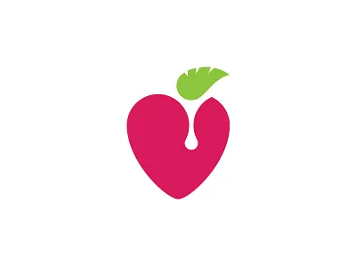 Strawberry milkshake clean fruit healthy heart leaf logo milk scredeck shake simple strawberry