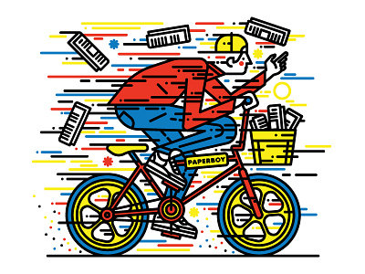 Paperboy arcade character design editorial editorial illustration illustration illustrator nintendo vector illustration