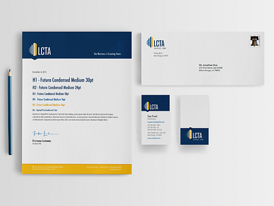 LCTA Branding Collateral branding business cards envelope header newsletter