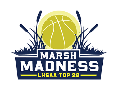 LHSAA Marsh Madness Logo basketball logo design louisiana sports