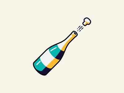 Champagne for my real friends bottle champagne color cork illustration pop retro