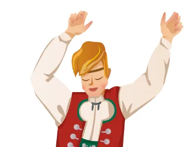 Norwegian Man bunad costume europe folklore illustration norway vector