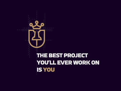 YouOffice / project logo crown elegant gold local logo office prestige project shield violet work you