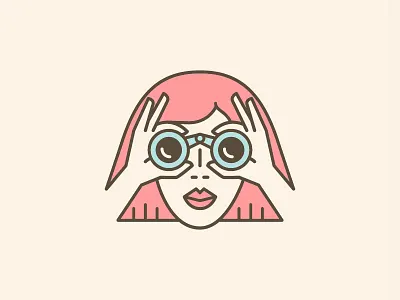 I spy binoculars design fashion icon illustration line logo spy