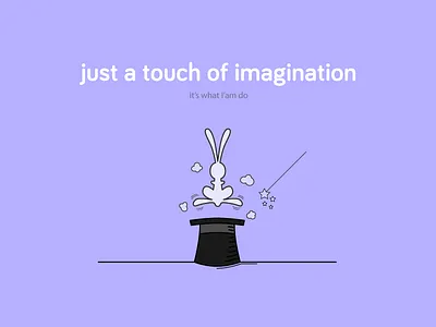 Touch of Imagination bunny hat illustration imagination jump magic puff purple touch ui