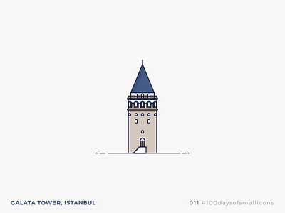 011 - #100daysofsmallicons building galata icon illustration istanbul landmark tower travel turkey vector world