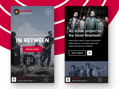 Mobile Breakpoint colourful entertainment mobile music red bull records ui unique ux video