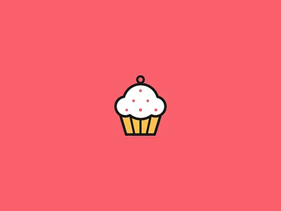 Cupcake 100 days cupcake design dessert food icon illustration