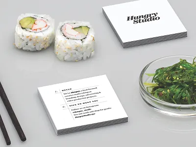 Studio Introduction Card branding business food hungry identity introduction nyc promotion stationary studio sushi system