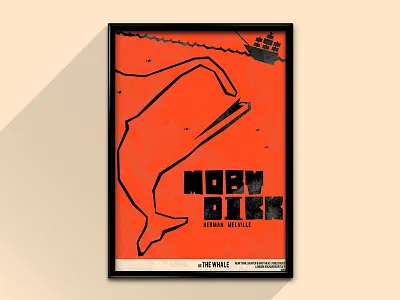 Moby Dick Poster Redesign book book poster flat design graphic design poster poster art poster design simple