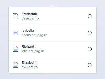 Progress Center dropdown list progress spinners svg ui