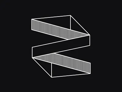 Letter Z form graphic design illusion letter linear mark object typography z