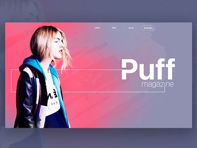 Puff_magazine brash desktop fashion girl header home page magazine pink site typography violet web