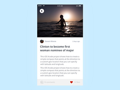 Detail iOS App app blog comment detail ios love news ui uiux